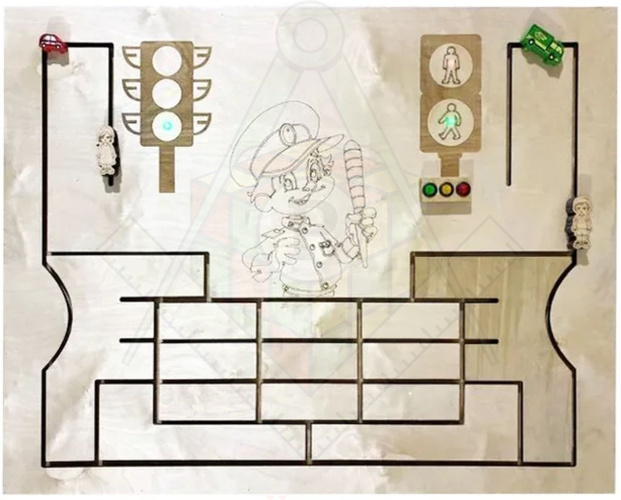 Бизиборд со световыми эффектами «Правила дорожного движения со светофором»_1