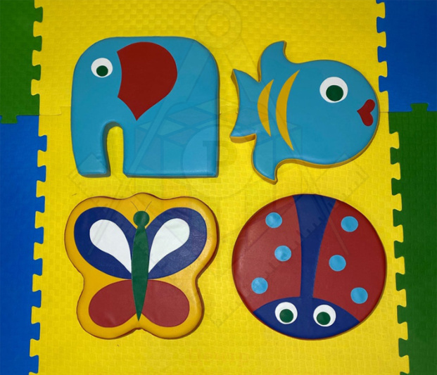 подушки слон,рыбка, бабочка и божья коровка