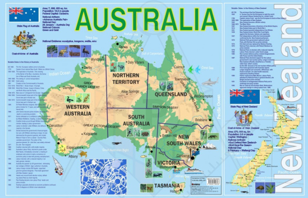 Карта Австралии (на английском языке)