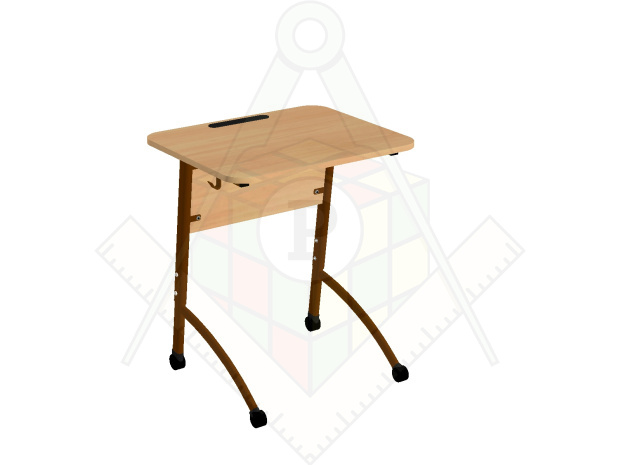 Стол 1-х мест-й на плоскоовальной трубе_