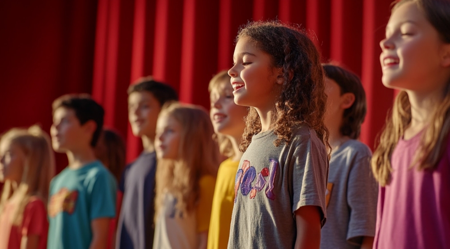 дети поют на репетиции