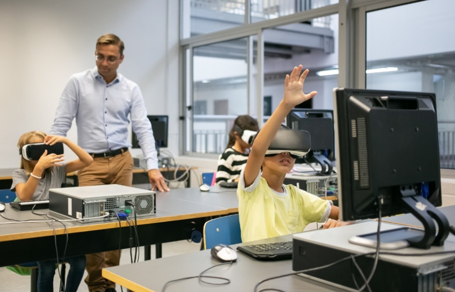 дети исследуют VR